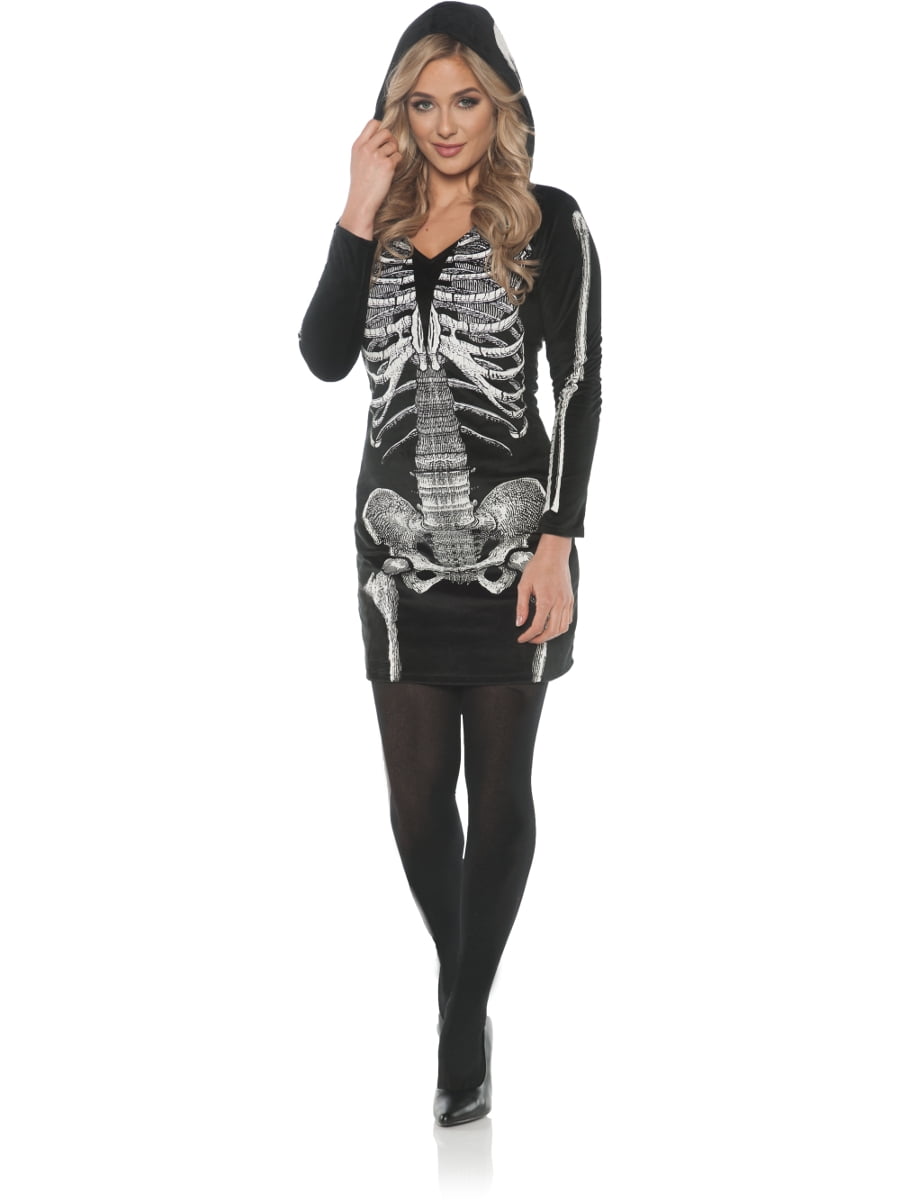 Skeletal Hoodie Dress Women's Adult 