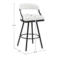 thumbnail image 3 of Lexicon Oxton Metal & Faux leather set of 2 Swivel Pub Height Chair in White, 3 of 5