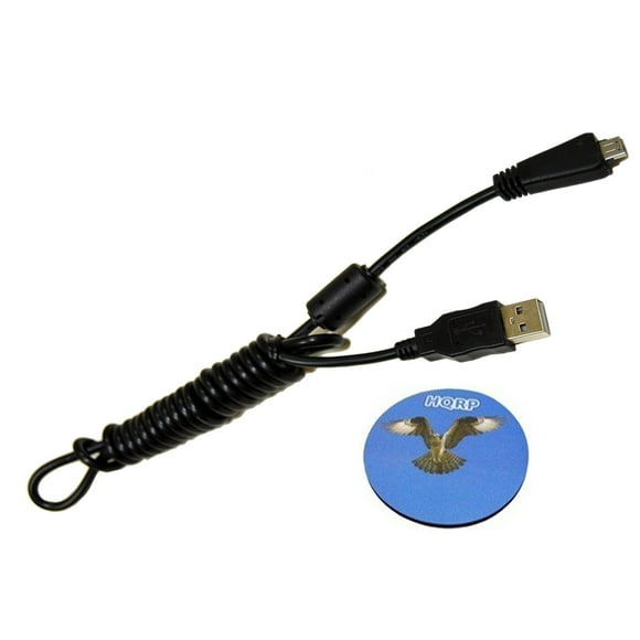 HQRP USB Data Cable Cord for Sony Cyber-Shot DSC-T110, DSC-T99, DSC-H70 Digital Camera + HQRP Coaster