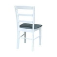 thumbnail image 2 of Set of 2 Solid Wood Madrid Ladderback Chairs in White/Heather Gray, 2 of 11