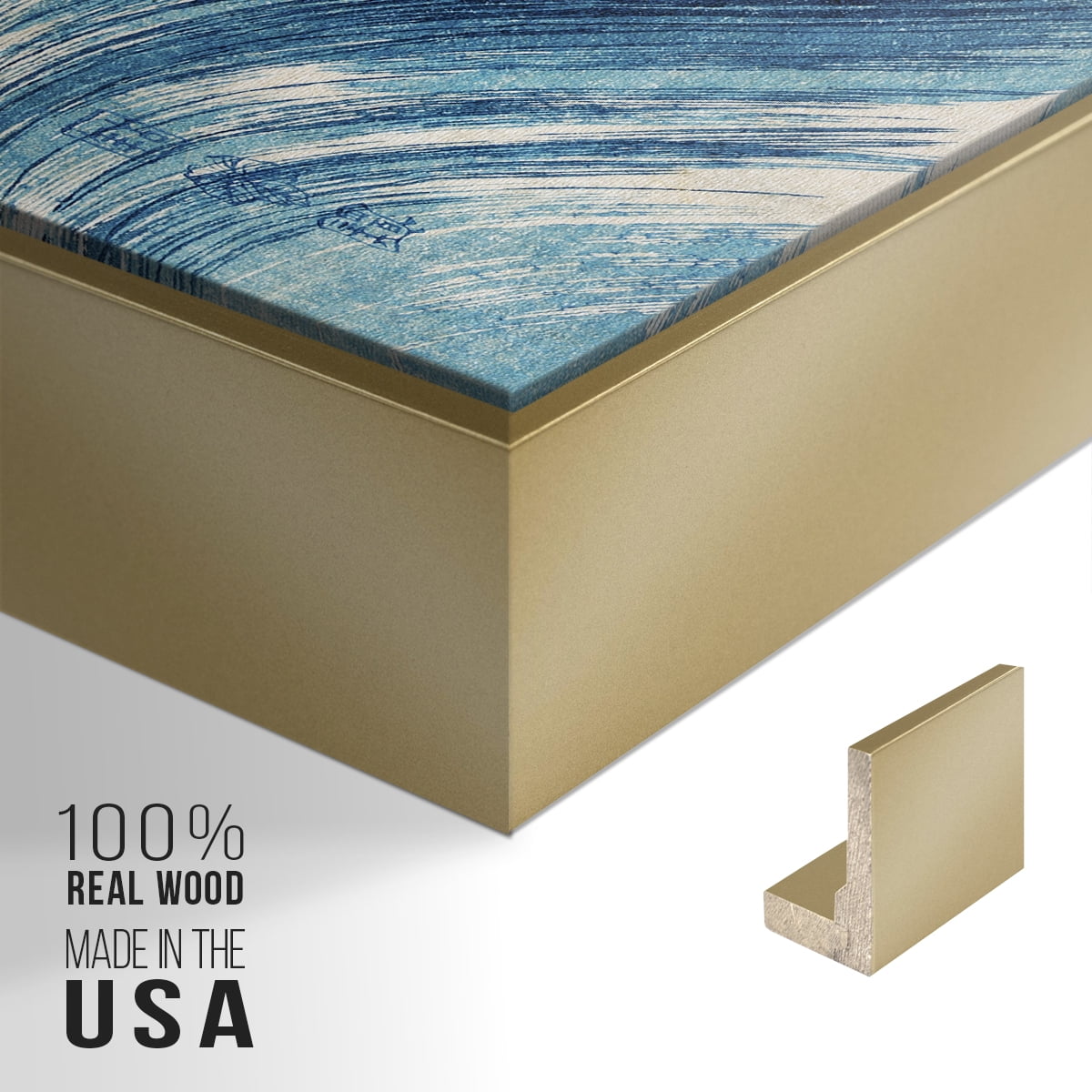 Vintage Landscape-CXXI By Wexford Home Framed in Gold Wood Gallery Wrapped Canvas 27 in. x 41 in.