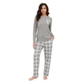 thumbnail image 6 of Womens Pajama Sets Long Sleeve and Plaid Pants Round Neck Soft Sleepwear for Women 2 Piece Womens Loungewear Sets with Pockets, Sizes S to XXL, 6 of 13