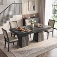 thumbnail image 6 of DRLOVELY 31.5" Square Dining Table for 4, Modern Wood Kitchen Table with Pedestal Base, 3.93" Thick Top, Black, 6 of 10