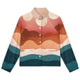 thumbnail image 4 of Jackets for Women Winter Coat Jackets Flannel Stand Collar Jacket(Ocean Sunset Layers,Size:S-4XL), 4 of 7