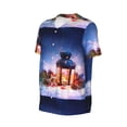thumbnail image 2 of Haiem Hip Hop Hipster Baseball Jersey Button Down Shirts Sports Uniforms Men Women Jersey(Lantern On Snow With Christmas,3X-Large), 2 of 9
