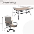 thumbnail image 7 of Sophia & William 7 Piece Metal Outdoor Patio Dining Set Outdoor Furniture Set with 1 Steel Retangular Table & 6 Textilene Swivel Chairs,Black, 7 of 7