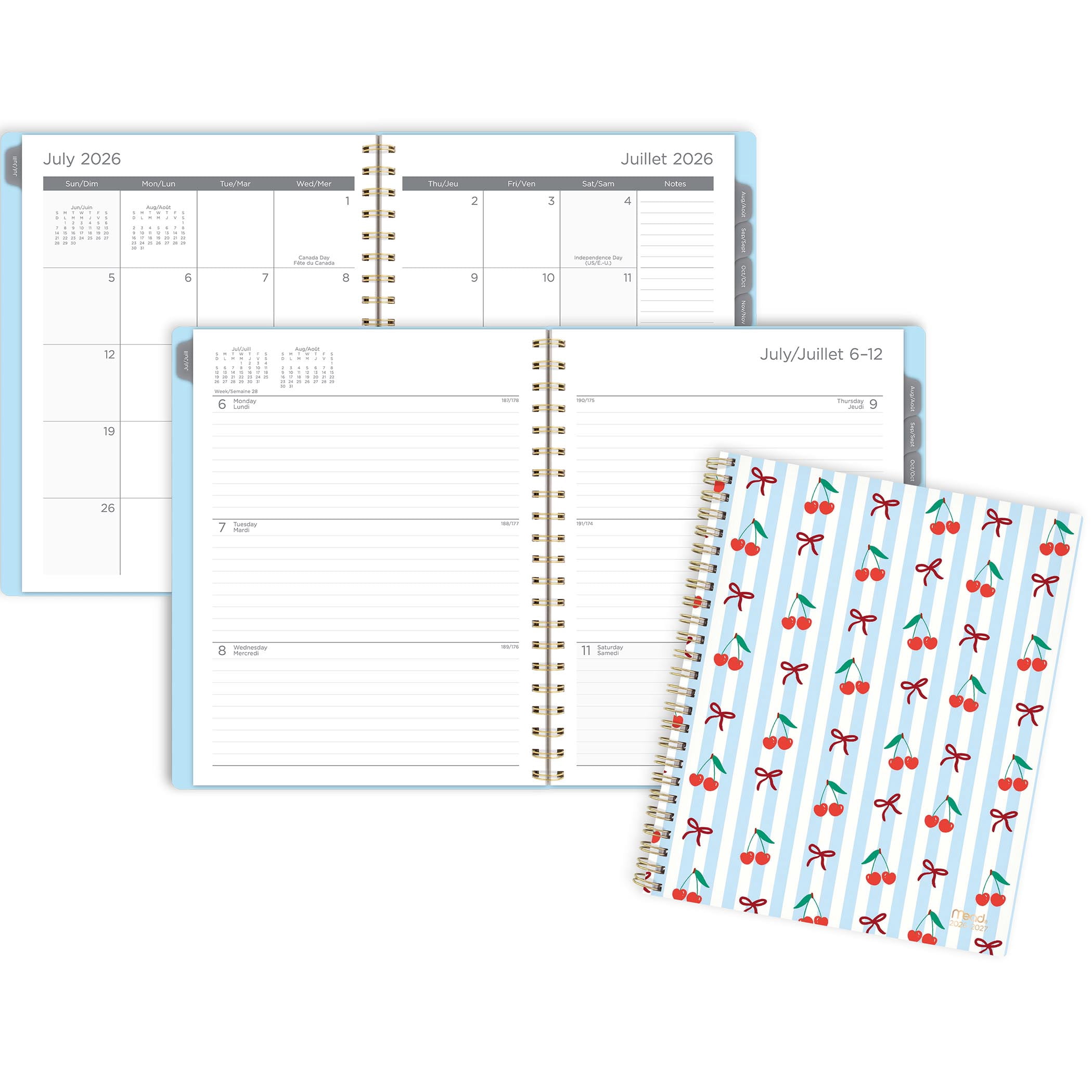 2026-2027 Mead Cherry Bows Large Weekly and Monthly Academic Year Planner