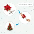 thumbnail image 2 of Christmas Artificial Poinsettia Flowers Decorations Large Size 5.9" Glitter Xmas Tree 15 Pcs Red, 2 of 8