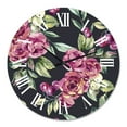 thumbnail image 2 of Designart 'Red Vintage Roses And Berries On Black' Farmhouse Wall Clock, 2 of 5