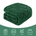 thumbnail image 4 of Whale Flotilla Fuzzy Fleece Throw Blanket for Couch, Bed, Soft Fluffy Jacquard Waffle Blankets for All Season, Lightweight and Warm, 50x60 Inch, Emerald Green, 4 of 9