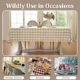 thumbnail image 6 of Beige Checkered Tablecloth Rectangle Tables Buffalo Plaid Gingham Table Cloth Cotton Linen Rustic Tablecloths Washable Wrinkle Free for Party Picnic Kitchen, 60"x120" 10-12 Seats, 6 of 7