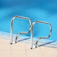 thumbnail image 3 of Costway 2pcs Swimming Pool Hand Rail Stainless Steel Ladder Stair Rail w/Base Plate, 3 of 10
