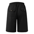 thumbnail image 6 of Domuza Men's Linen-Cotton Casual Shorts – Classic Fit Summer Beach Shorts with Pockets Black L, 6 of 6