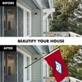thumbnail image 3 of G128 Combo Pack: 6 Ft Tangle Free Aluminum Spinning Flagpole (Black) & Arkansas AR State Flag 3x5 Ft, Double ToughWeave Series Double Sided Embroidered 210D Polyester | Pole with Flag Included, 3 of 9