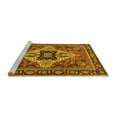 thumbnail image 2 of Ahgly Company Machine Washable Indoor Round Oriental Yellow Industrial Area Rugs, 6' Round, 2 of 4