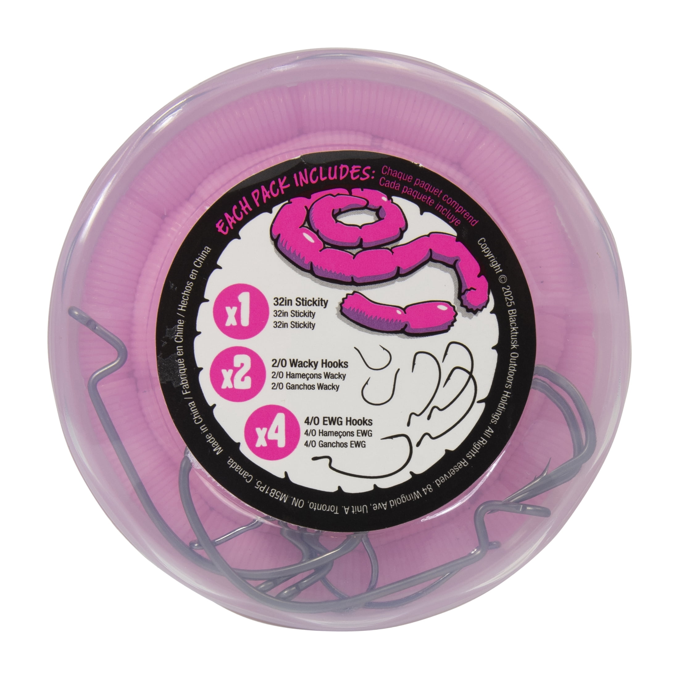 Leurre de pêche WURM Stickity Split 32" + Couleur Bubble Gum + Coupez votre propre longueur d'appât