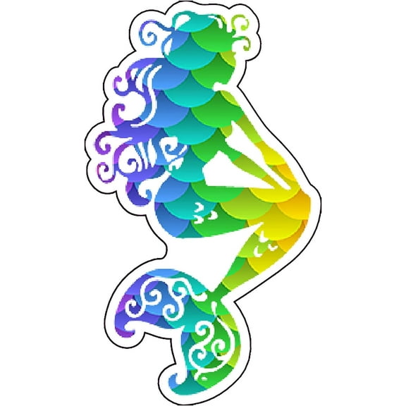 WickedGoodz Scaled Mermaid Vinyl Decal - Beach Bumper Sticker - for Laptops Tumblers Windows Cars Trucks Walls