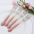 thumbnail image 4 of Stainless Steel Kitchen Dinner Forks 12-Piece Dinner Fork Set 7.3-inch Stainless Steel Forks Classic Flatware Silverware Sets Cutlery Utensils Dinnerware with Flower Edge -Gradient Rose Gold, 4 of 7