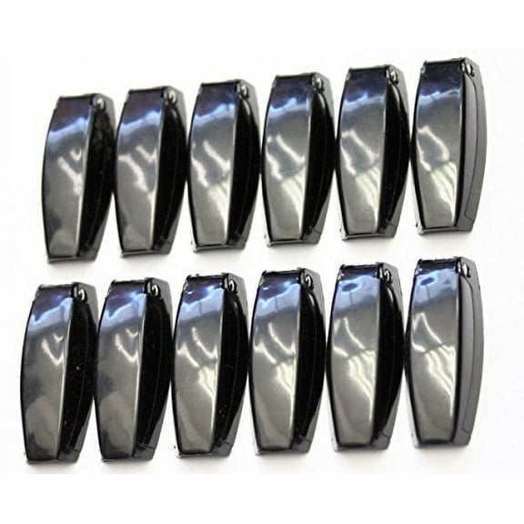 12 PCS. - RV CAMPER TRAILER BAGGAGE DOOR CLIP COMPARTMENTCATCH HOLDERS 888 BLACK