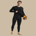 thumbnail image 5 of Fshiont Men's Thermal Underwear Long Johns - Cold Weather Base Layer Set Elasticity Top and Bottoms for Men Black 2XL, 5 of 5