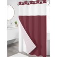 thumbnail image 3 of No Hook Shower Curtain with Snap-in Liner, Red Solid Color Waterproof Fabric Bathroom Curtains, Aesthetics Contemporary Luxury Bath Curtains & Mesh Top Window Stand Up Stall 36"x72", 3 of 9