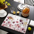 thumbnail image 3 of Watercolor Flowers Placemats Set of 4, Spring Pink Ink Floral Botanical Placemats for Dining Table, Place Mats for Kitchen Tabletop, Waterproof Wipeable Dining Table Mats Set, 3 of 9