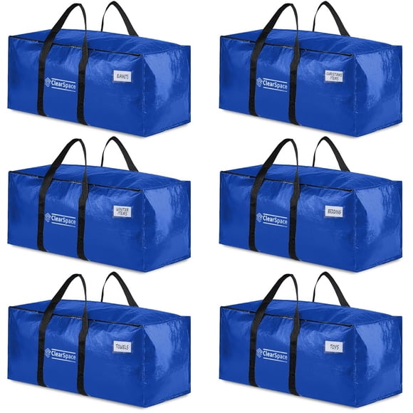 Moving Boxes ClearSpace Heavy Duty 86L, paquete de 6 con tapas