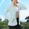thumbnail image 7 of Vivianyo HD Women's Mesh UPF 50+ Sun Protection Jacket, Collared Long Sleeve Side Pocket Lightweight Outdoor Outerwear for Women Running, Women's Mint Green, Sizes S-3XL, 7 of 7