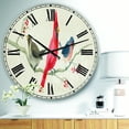 thumbnail image 2 of DesignArt Red Farmhouse Bird on Branch Painting Large Wall Clock, 2 of 2