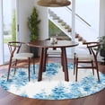 thumbnail image 3 of Teal Blue Wisteria Round Area Rug 7Ft Washable Circle Rugs for Dorm Laundry Room, Sprinng Summer Pastoral Botanical Non-Slip Carpet Floor Mats Indoor Outdoor Carpet Runner Aesthetic Home Decor, 3 of 8