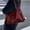 Wine, variant on Womens Blue Vegan Faux Leather Tote Bag, Lightweight Faux Faux Leather Shoulder Bag for Work & Everyday, Versatile Casual Purse Carryall,Size Free Size