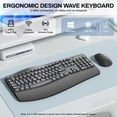 thumbnail image 2 of Teclado y mouse inalámbricos RECCAZR ergonómicos 2.4G, alcance de 10 m, 2 of 9