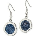 thumbnail image 3 of Stainless Steel Polished With Blue Druzy Dangle Shepherd Hook Earrings (42 X 18) Made In China sre846, 3 of 5