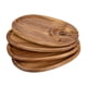 thumbnail image 5 of Juego de 4 platos para aperitivos, tabla de quesos, madera, ligero y portátil, con soporte para bebidas. Oval, 5 of 9