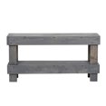 thumbnail image 2 of del Hutson Designs Classic Solid Pine Wood End Table Bench, Gray, 2 of 5
