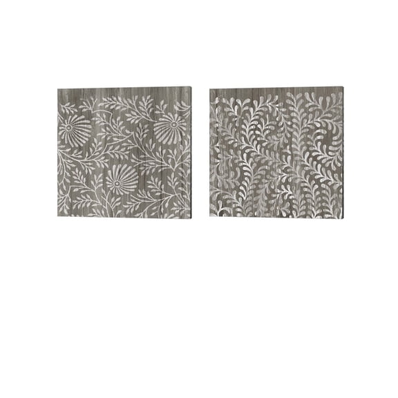 Weathered Wood Patterns A by June Erica Vess Canvas Art Set of 2 14 inch X 14 inch Each