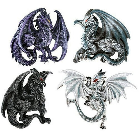 Dragon's Lair Ruth Thompson Set of 4 Collectible Sculptural Dragons Refrigerator Magnets Gift Decor by Pacific Giftware