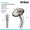 thumbnail image 6 of Kraus Tall Waterfall Bathroom Faucet for Vessel Sink with Clear Brown Glass Disk and Pop-Up Drain, Chrome Finish, 6 of 10