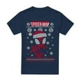 thumbnail image 1 of Spider-Man Mens Snowflake Christmas Sweater T-Shirt, 1 of 4