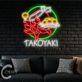 thumbnail image 4 of C-CRAFT Takoyaki Squid Ball Neon Sign LED Light 30 inch for Japanese Restaurant Wall Art Decor, 4 of 5