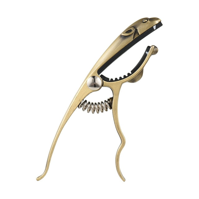 Stylish Leopard-Shaped Capo for Guitars - Zinc Alloy Adjustable Tuner in Gold Finish, Compatible with Acoustic, Electric, and Ukulele Instruments
