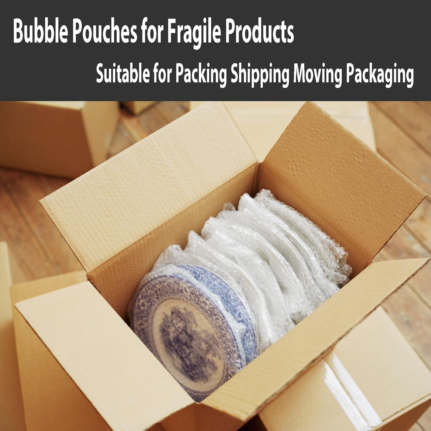 25Pcs Large Bubble Pouches, 16” X 20” Clear Bubble Pouch Wrap Bags for Packing, Double Walled Moving Supplies Bubble Bags Wrap for Fragile Dishes China Plates, Bubble out Bags for Shipping Moving