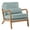 Teal Corduroy, variant on IVV Modern Accent Lounge Chair, Linen Upholstered Reading Armchair with Waist Pillow and Seat Cushion, for Bedroom, Living Room, Home Office, Teal