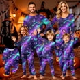 thumbnail image 7 of Halloween Family Pajamas Set Long Sleeve Crew Neck, Soft Matching Halloween Pajamas with Galaxy Ghost Print, Cute Family Halloween Pajama Set for Party, 7 of 7