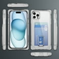 thumbnail image 4 of Wallet Case for iPhone 12/12 Pro, with Card Holder Slot Built-in Kickstand Shockproof Slim Hard Back Cover Soft TPU Bumper Translucent Clear for iPhone 12/12 Pro, Clear, 4 of 8