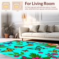 thumbnail image 2 of ODIKA 6'x9' Machine Washable Non-Slip Area Rug, Tropical Swallowtail with Exotic Bloom Arrangements High Traffic Rug, Cyan, 456130, 2 of 7