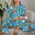 thumbnail image 6 of Daiia Rooster And Chickens for Women's Long-Sleeved Pajama Set – Soft & Comfortable Sleepwear Button-Up Pajamas Cozy Lounge Wear-Large, 6 of 7