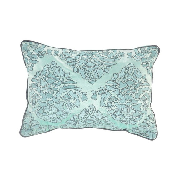 LR Home Mint and Gray Decorative Throw Pillow