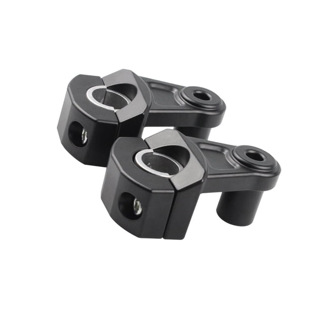 Transemion Motorcycle Handlebar Riser Extensions Mount Adapter Kit for Motorbike black 1Set