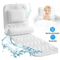 Full Body Bath Pillow with Lumbar Pillow Bathtub Cushion with 13 Suction Cups 3D Air Mesh Fit Any Tub Luxury Bathroom Accessories